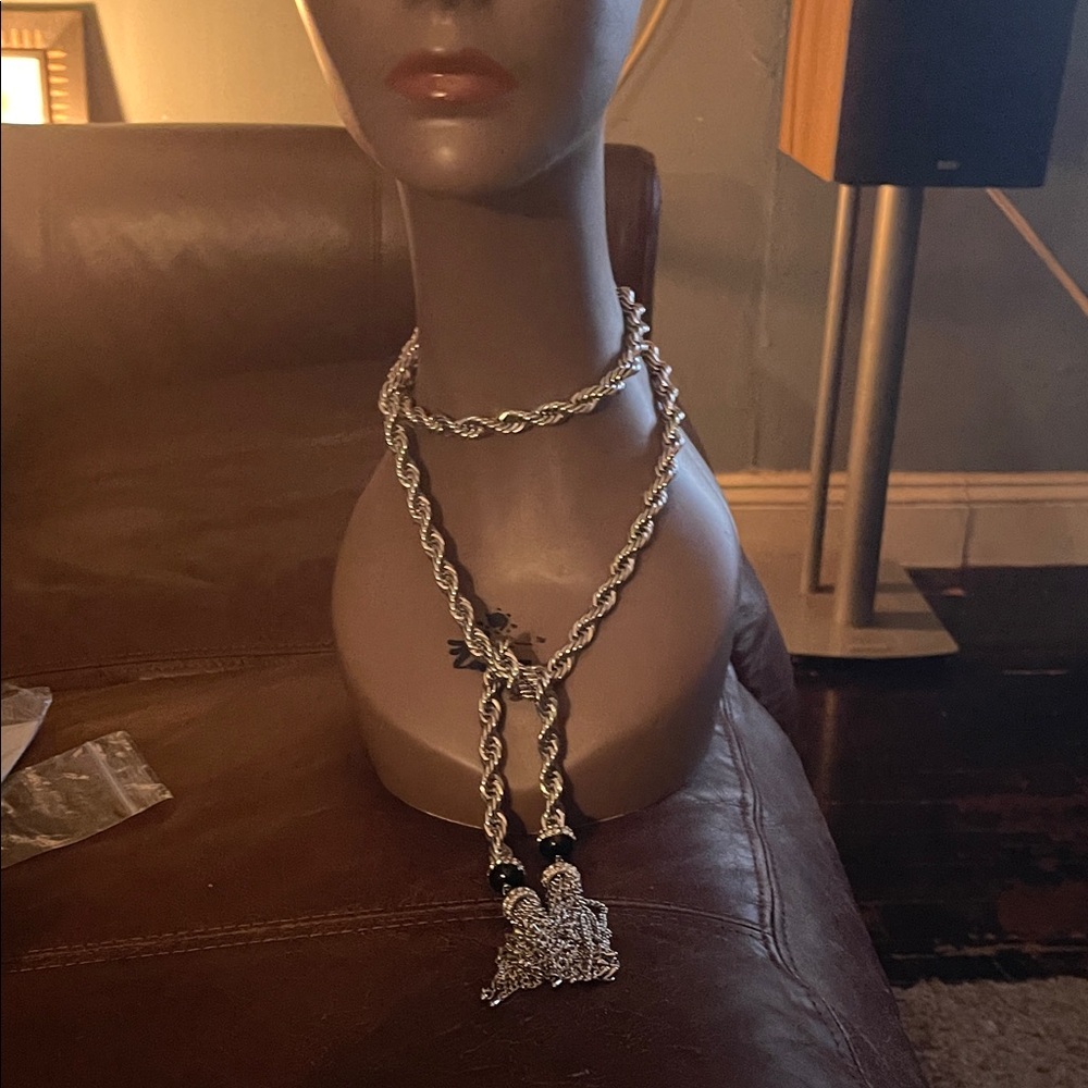 Silver Rope Chain Necklace